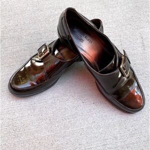 AK Anne Klein IFlex Shiny Brown Patent Leather